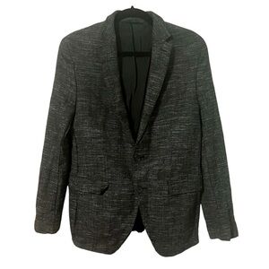 BOSS Hugo Boss Wool Blend Heathered Grey Elbow Patch Blazer fits like a Size 6
